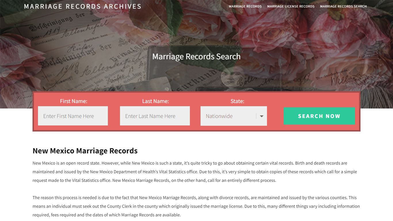 New Mexico Marriage Records