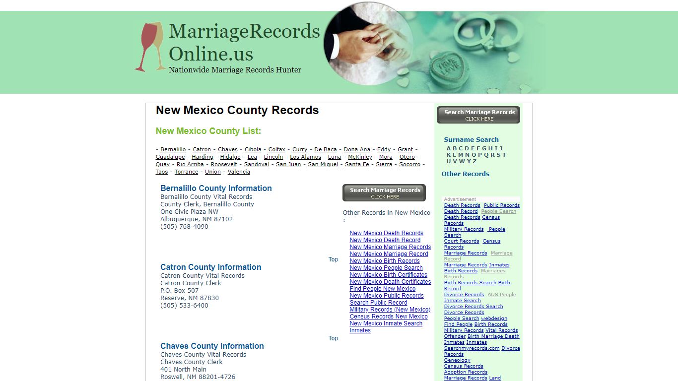 New Mexico County Records - Marriage Records Online